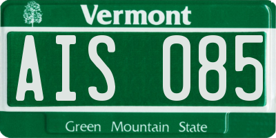 VT license plate AIS085