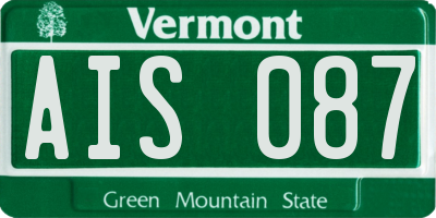 VT license plate AIS087
