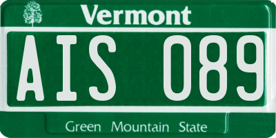 VT license plate AIS089