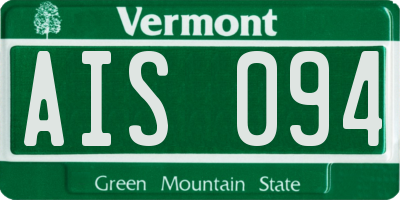 VT license plate AIS094