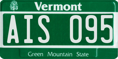 VT license plate AIS095