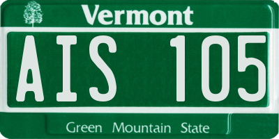 VT license plate AIS105