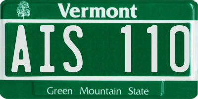 VT license plate AIS110
