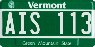VT license plate AIS113