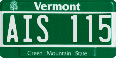 VT license plate AIS115
