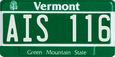 VT license plate AIS116