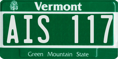 VT license plate AIS117
