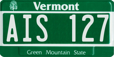 VT license plate AIS127