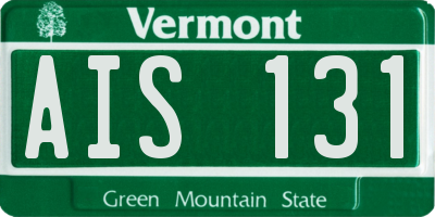 VT license plate AIS131