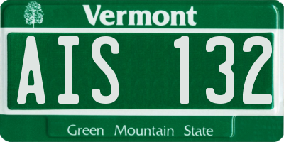 VT license plate AIS132