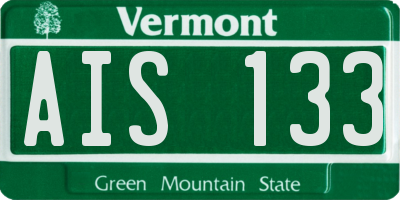 VT license plate AIS133