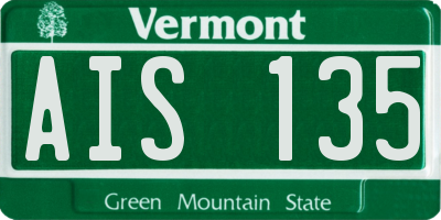 VT license plate AIS135