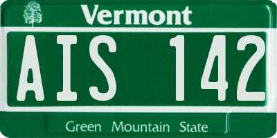 VT license plate AIS142