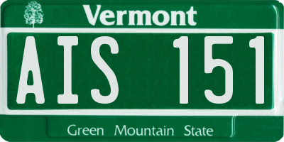 VT license plate AIS151