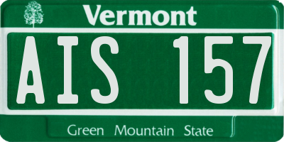 VT license plate AIS157