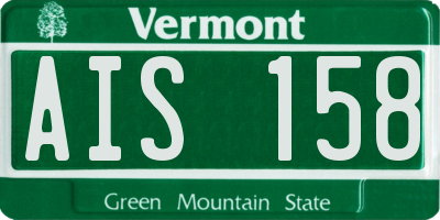 VT license plate AIS158