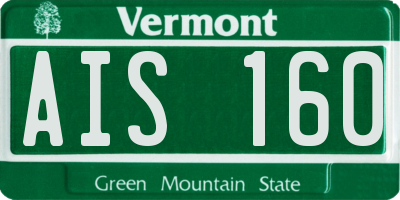 VT license plate AIS160