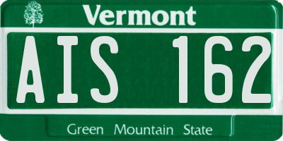 VT license plate AIS162