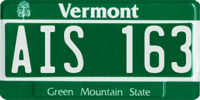 VT license plate AIS163