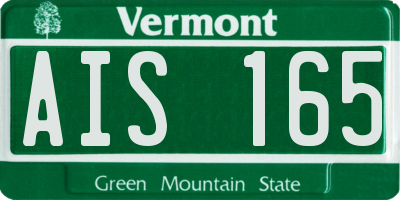 VT license plate AIS165