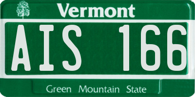 VT license plate AIS166