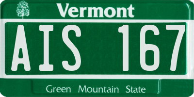 VT license plate AIS167
