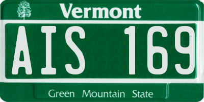 VT license plate AIS169