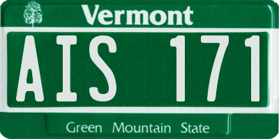 VT license plate AIS171