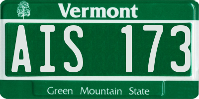 VT license plate AIS173