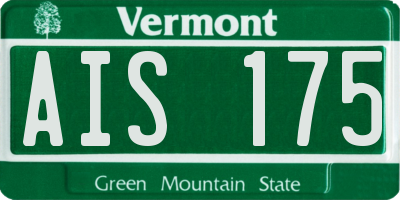 VT license plate AIS175