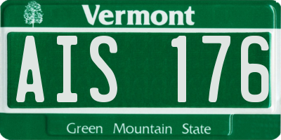 VT license plate AIS176