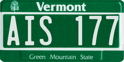 VT license plate AIS177