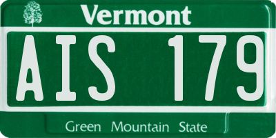 VT license plate AIS179