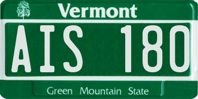 VT license plate AIS180