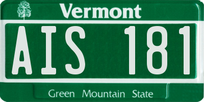 VT license plate AIS181