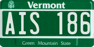 VT license plate AIS186