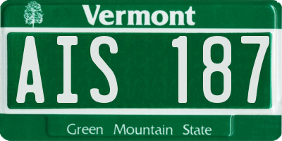 VT license plate AIS187