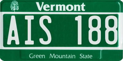 VT license plate AIS188