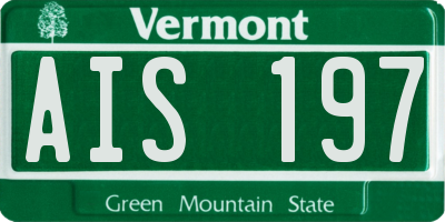 VT license plate AIS197