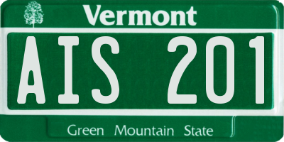 VT license plate AIS201
