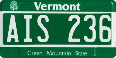 VT license plate AIS236