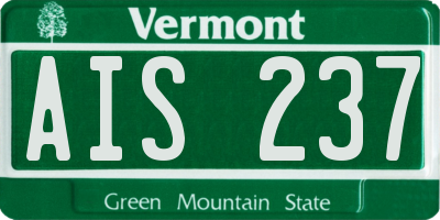 VT license plate AIS237