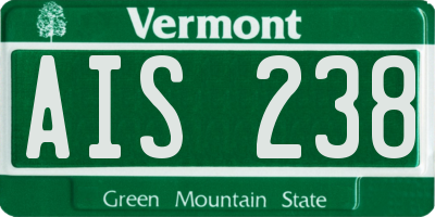 VT license plate AIS238