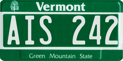 VT license plate AIS242