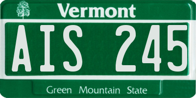 VT license plate AIS245