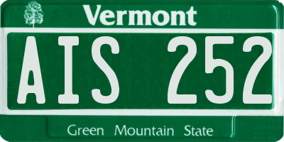 VT license plate AIS252