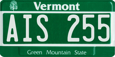 VT license plate AIS255