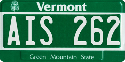 VT license plate AIS262