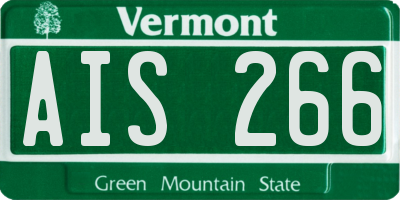 VT license plate AIS266