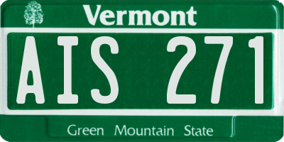 VT license plate AIS271